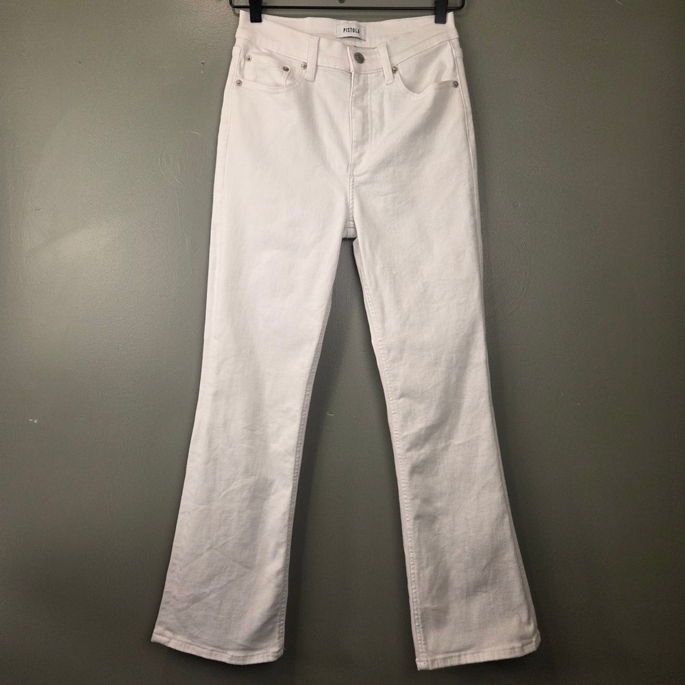 Pistola Women's Lennon High Rise Crop Boot Jean Vivid White Size 26